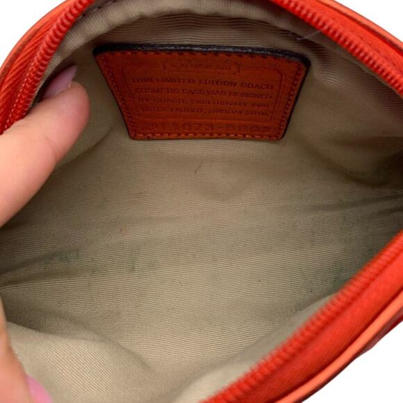 COACH Red Limited Edition Estee Lauder 2010 Cosmetic Make Up Bag - Picture 8 of 10